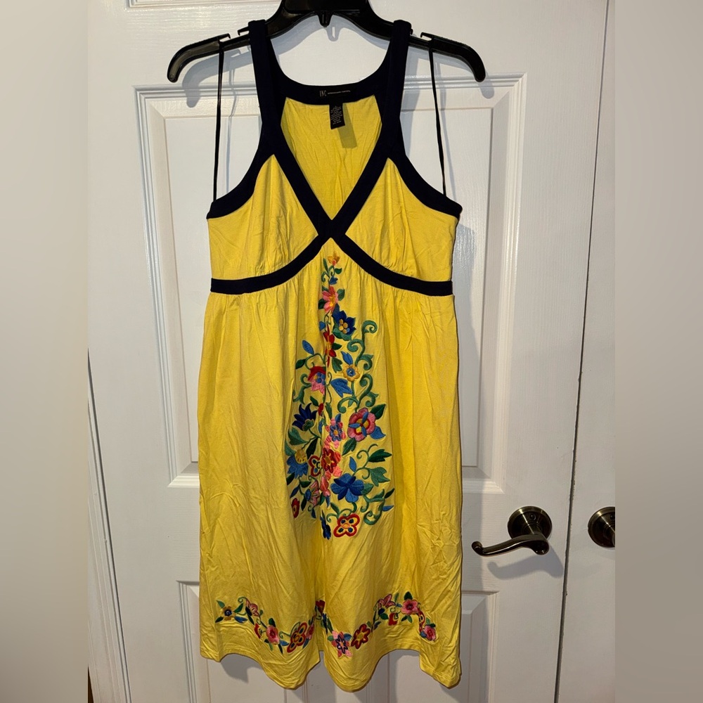 INC International Concepts Yellow Floral Midi Dress